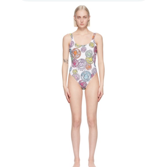 Versace Multicolor Medusa Print Swimsuit - Picture 7 of 9